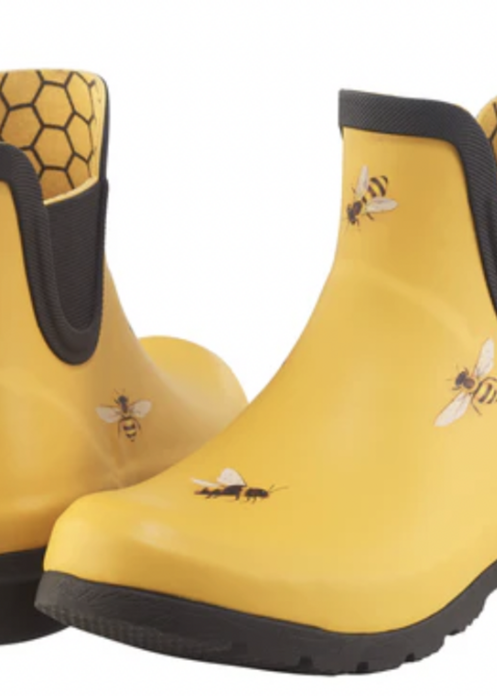 Galleria Enterprises Gold Bees Chelsea Rain Boot
