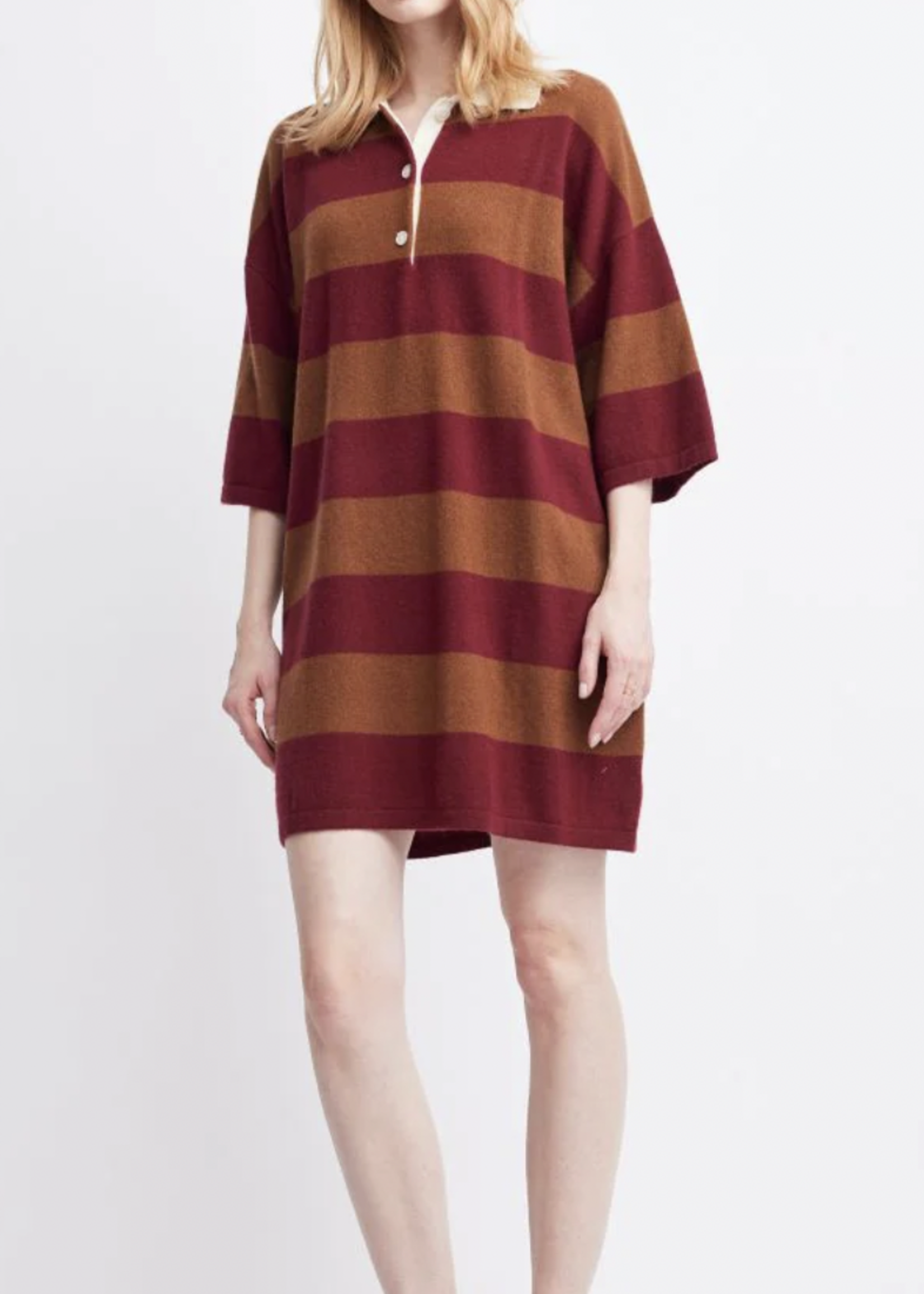 Self Contrast Joe Cashmere Polo Dress