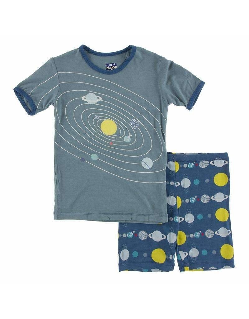 KicKee Pants Short Sleeve Piece Print Pajama Set with Shorts