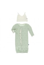 KicKee Pants Print Ruffle Gown Converter and Single Knot Hat Set