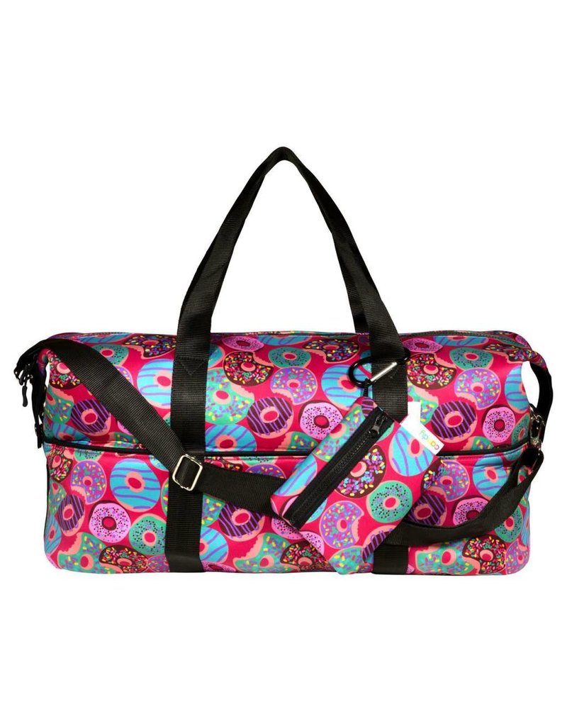 pink duffle bag grey