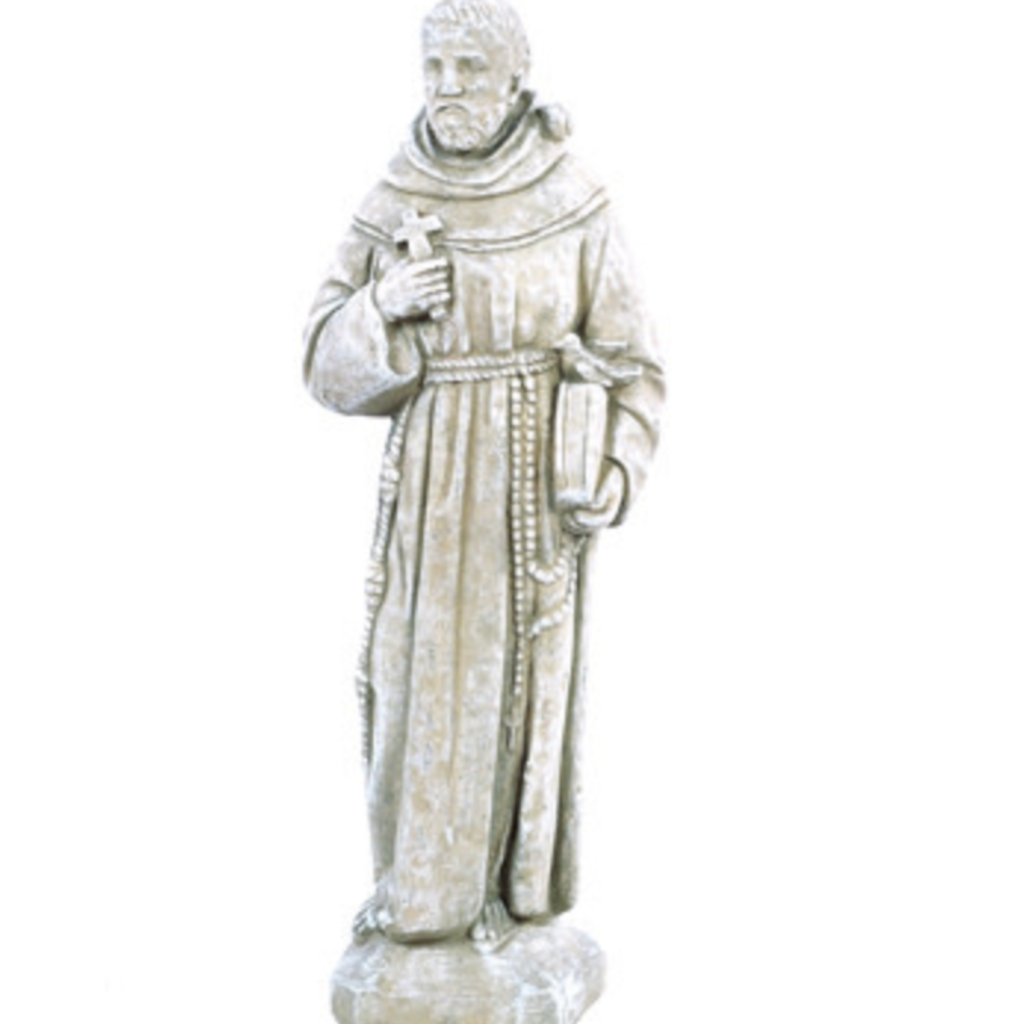 Statuary St Francis w/ Bird on Shoulder 25"