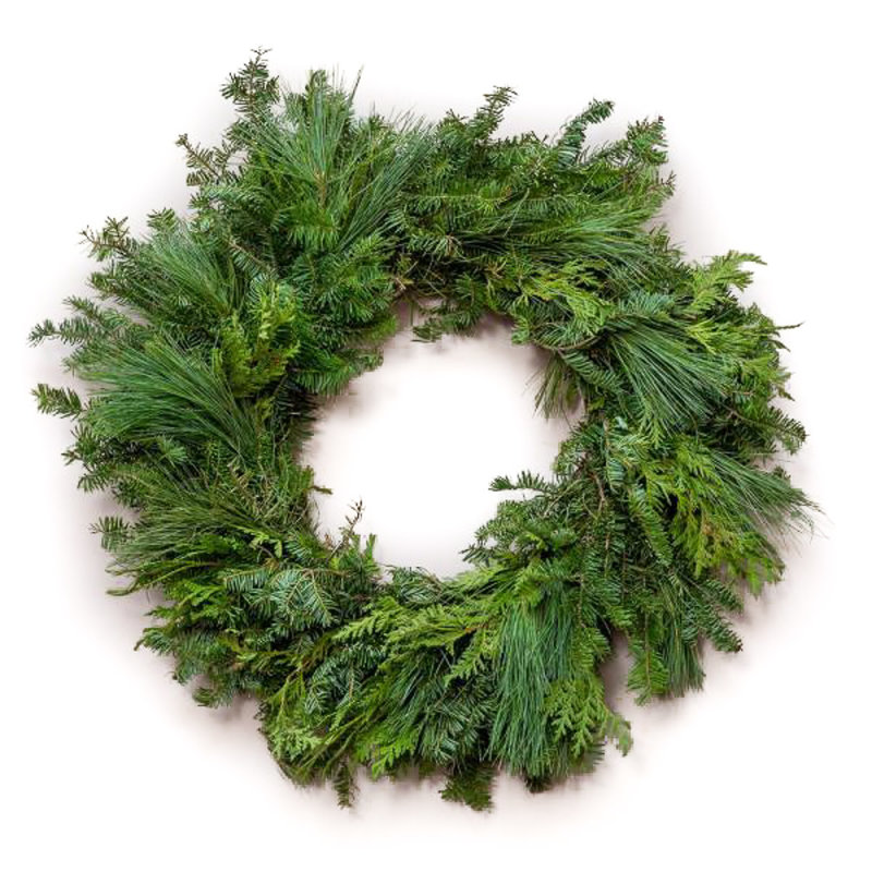 Fresh Wreath Mixed Greens 12"