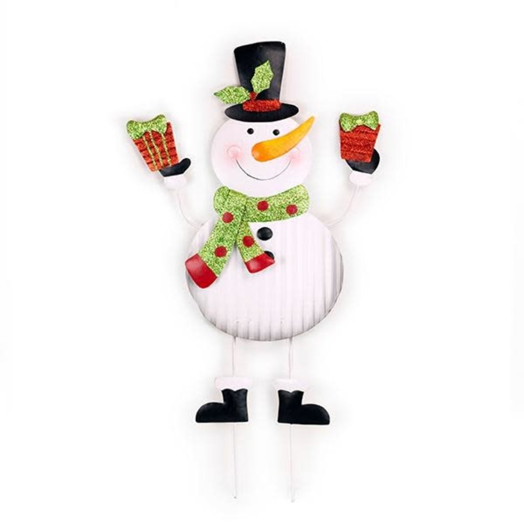 Metal Snowman & Gifts 34"