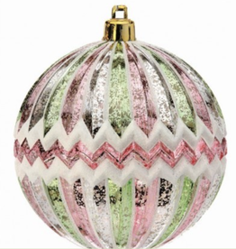 Ornament, Mercury Zigzag Ball 4 Pk