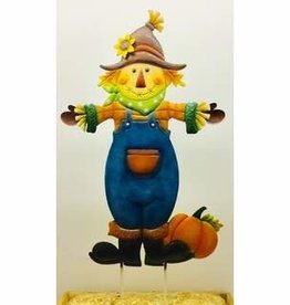 Metal Scarecrow w/ Pumpkin 38"