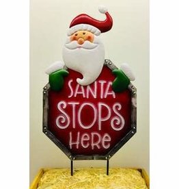 Metal Santa Stops Here 36"