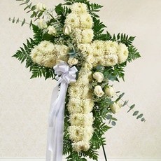 Graceful in White Cross Spray