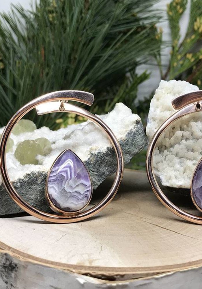 Rose Gold Plated Amethyst Teardrop Earrings 16g | Buddha Jewelry - Mom's  Jewelry