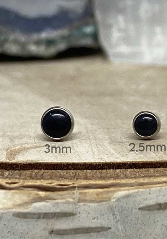 Neometal Bezel Cabochon Titanium Black Onyx Threadless