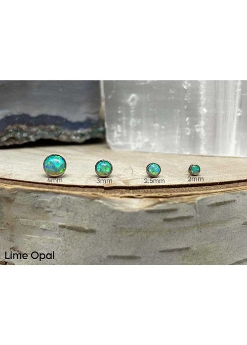 NeoMetal Neometal Bezel Cabochon Titanium Lime Opal Threadless