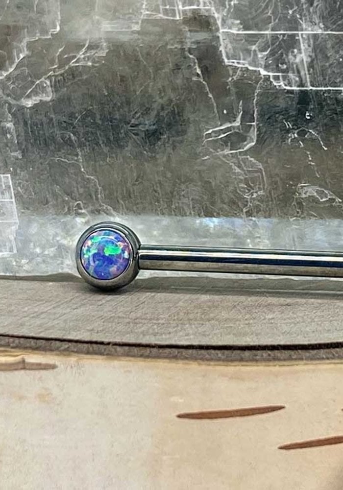 Neometal Nipple Side Gem Titanium 4mm Lavender Opal Threadless