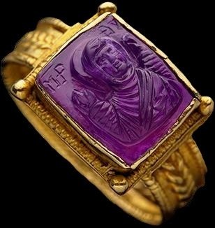 Carved amethyst ring, ca.110 (found on pinterest)