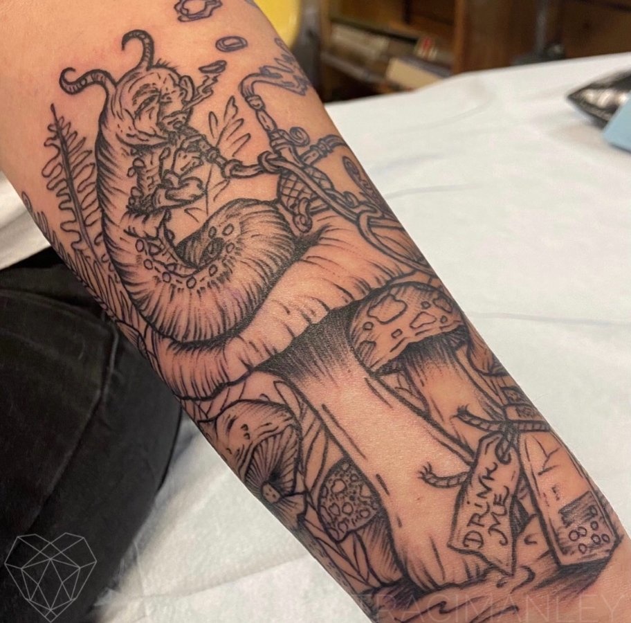Alice In Wonderland tattoo by Traci Manley