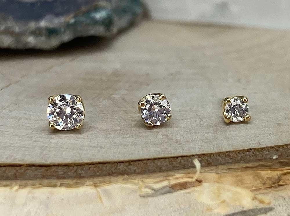 Yellow Gold CZ Prongs