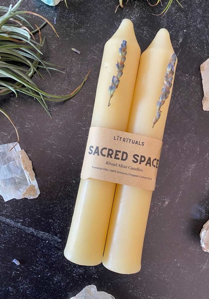 Sacred Space Beeswax Altar Candles - Large