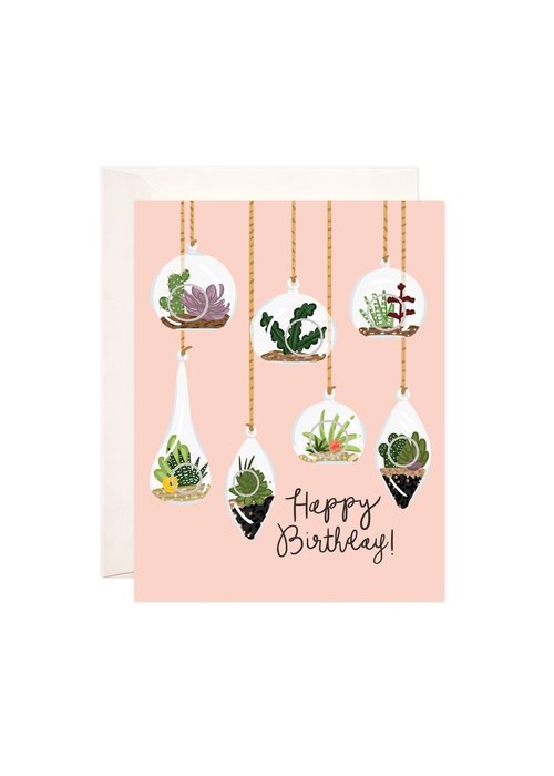 Bloomwolf Studio Hanging Plants Birthday Greeting Card