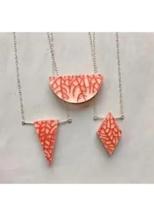 Fernworks Red Sea Fan Specimen (Half Moon Shape) Necklace