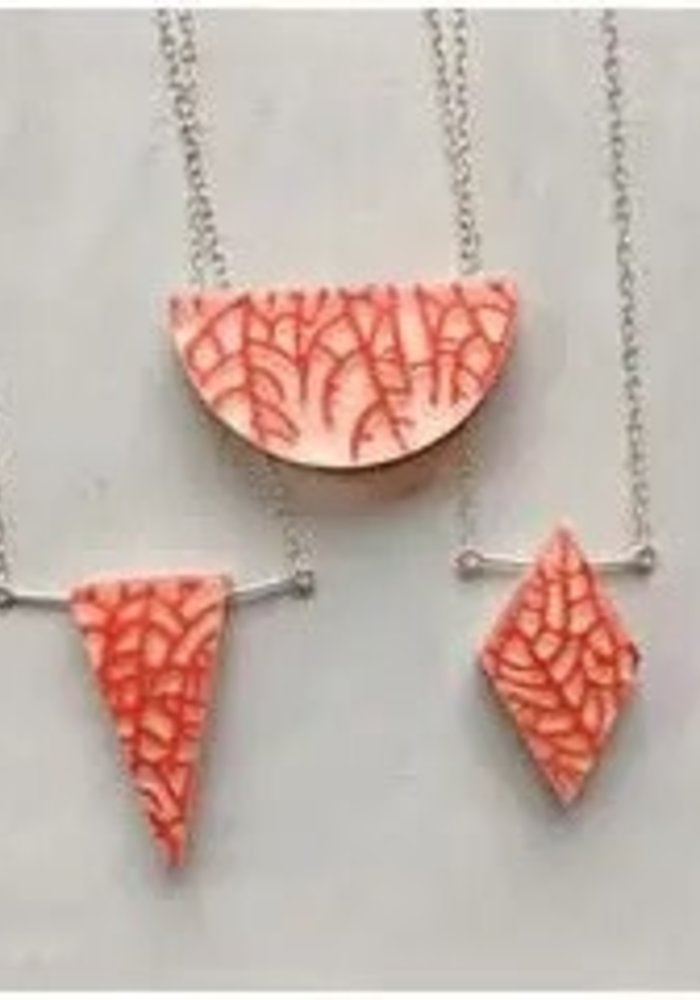 Fernworks Red Sea Fan Specimen (Half Moon Shape) Necklace