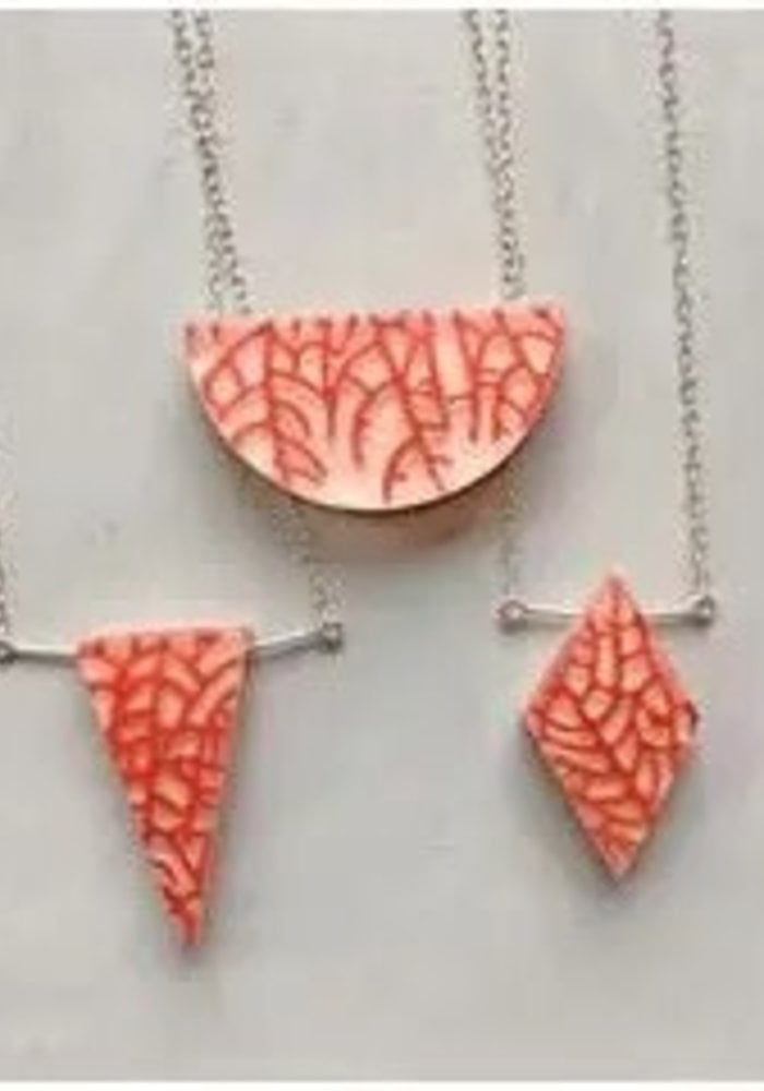 Fernworks Red Sea Fan Specimen (Triangle Shape) Necklace