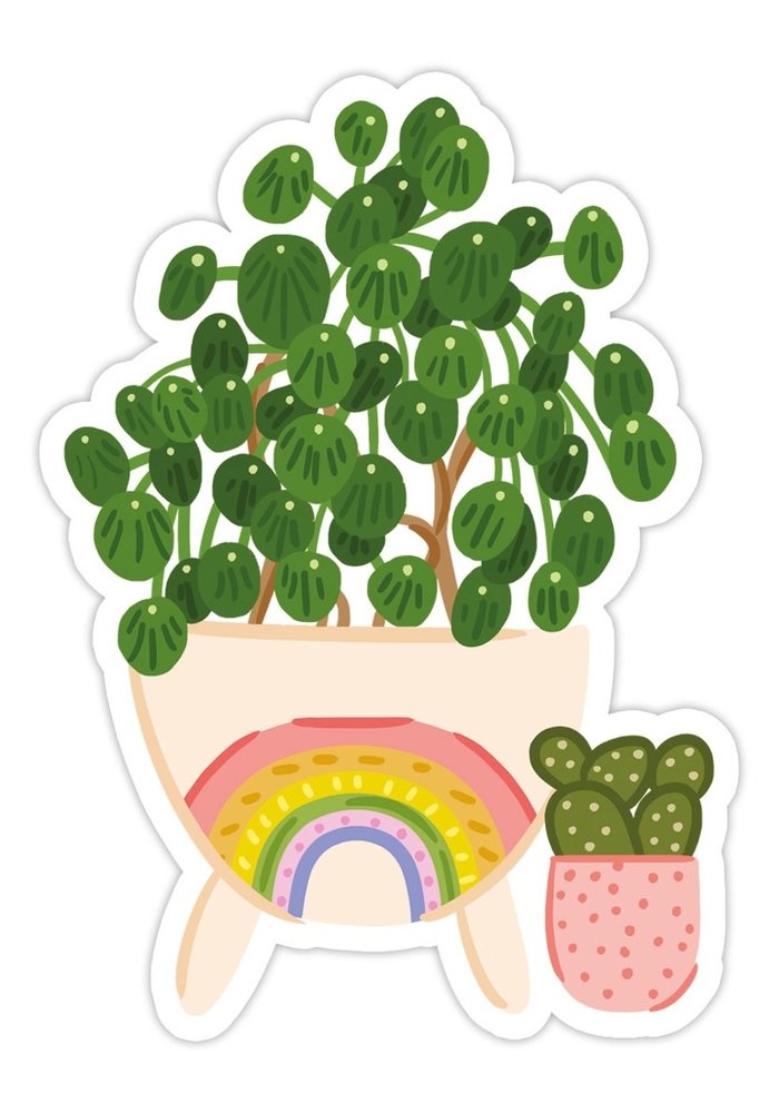 Rainbow Vase Plants Sticker