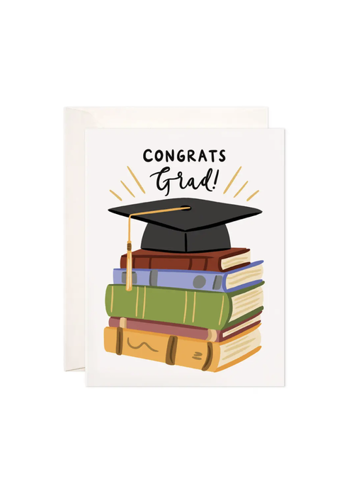 Bloomwolf Studio Grad Books Greeting Card