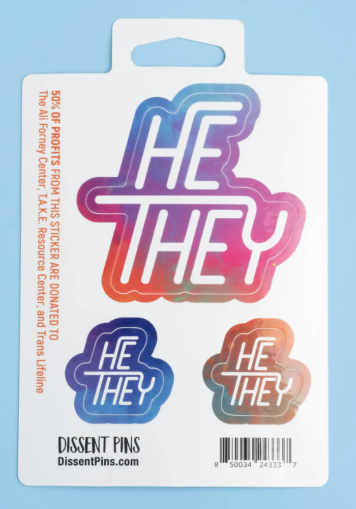 Pronoun Sticker Sheet - He/They