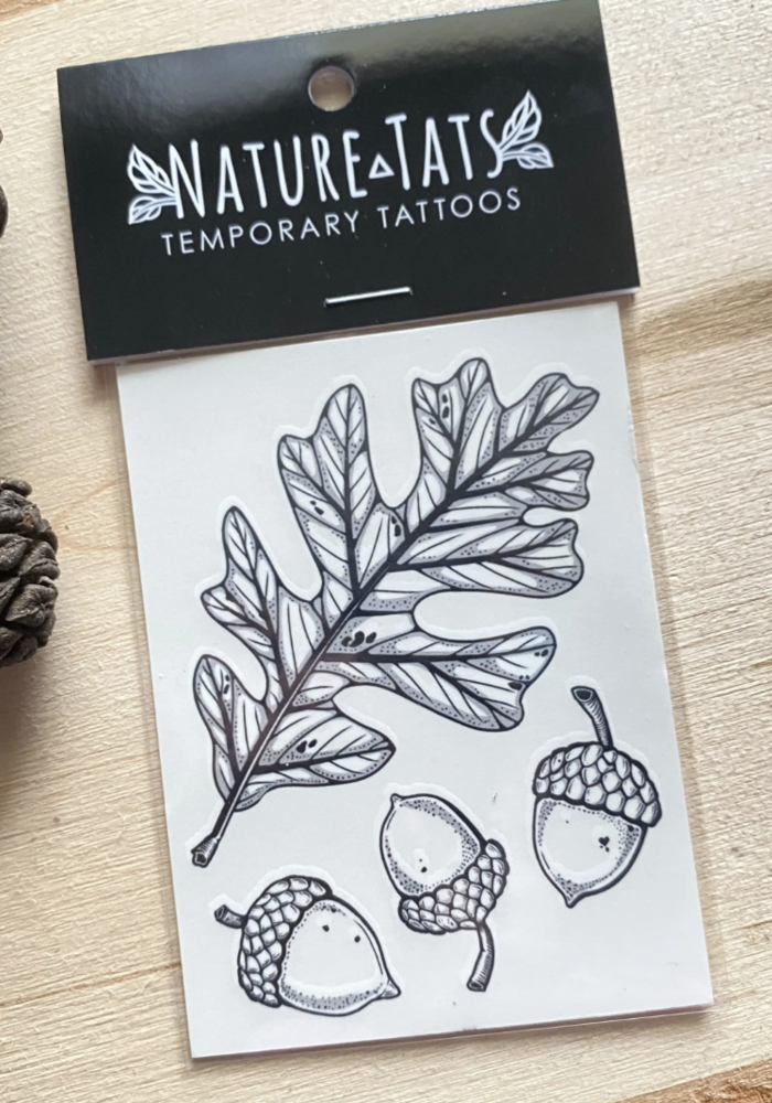 Acorn and Oak Leaves Temporary Tattoo