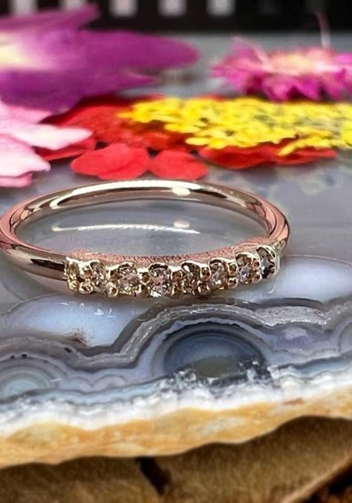 Seasons Handmade Flood Seam Ring Rose Gold Diamonds 18g 3/8"