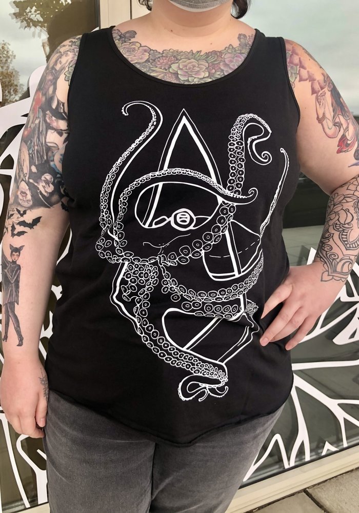 Mom's Octopus Tank Top Curvy Fit Jersey Black