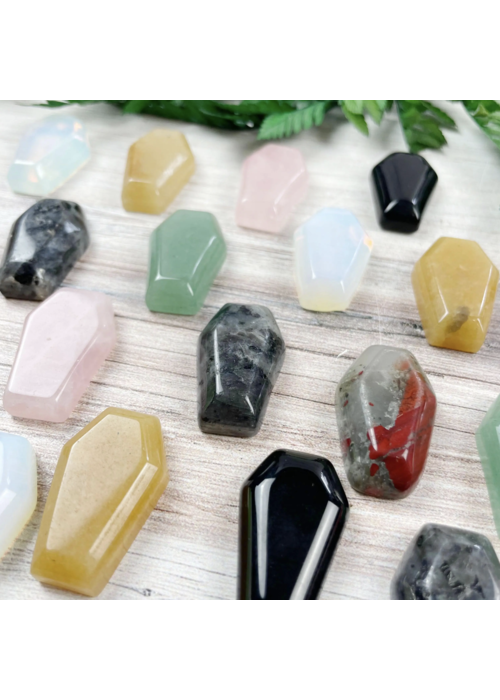 Ewelina Pas Jewelry Mini Coffin Gemstone Pocket Stone - Bloodstone