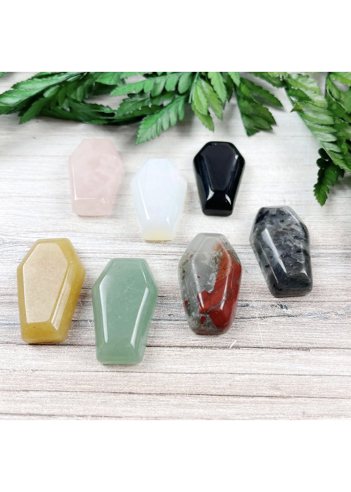 Ewelina Pas Jewelry Mini Coffin Gemstone Pocket Stone - Rose Quartz