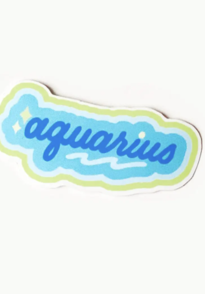 Aquarius Horoscope Clear Die Cut Sticker