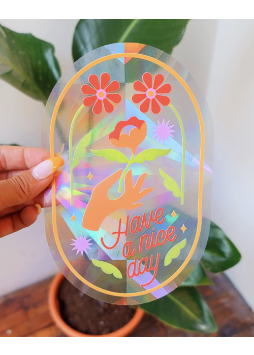 Have A Nice Day Hand Picked Sun Catcher Window Decal