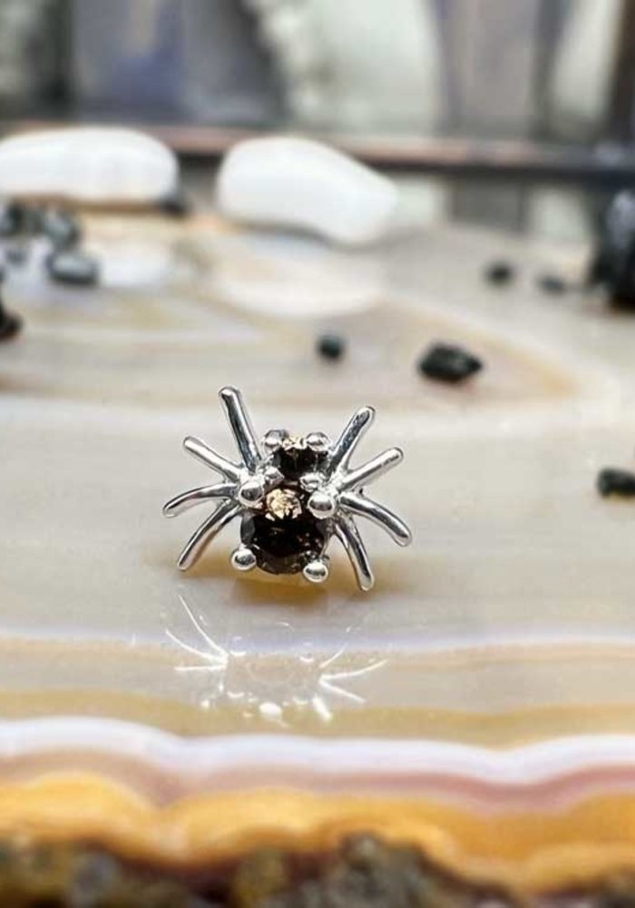 BVLA Octo Spider 14K White Gold with Genuine Smoky Quartz Threadless