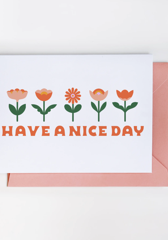 Have A Nice Day Flower Row Greeting Cards - Set of 8