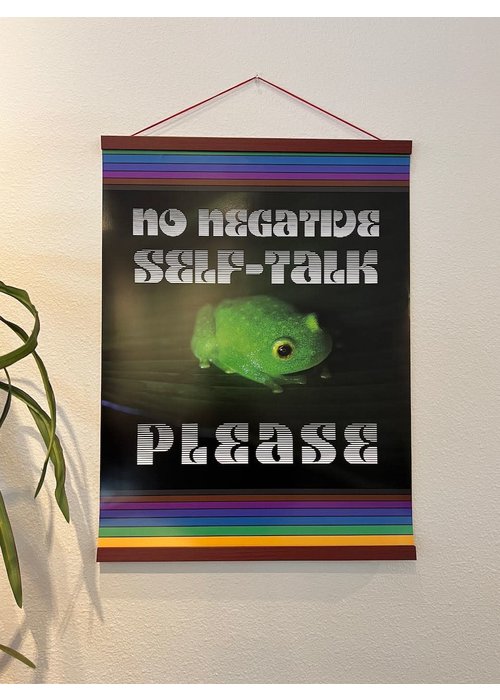 Scout Designs Inspirational Poster "No Negative Self-Talk" with Frog by Shandra 18x24