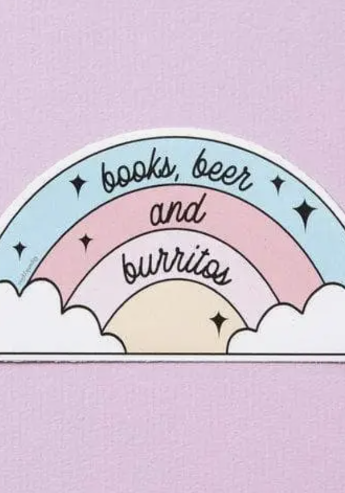 Books, Beer, and Burritos Vinyl Sticker