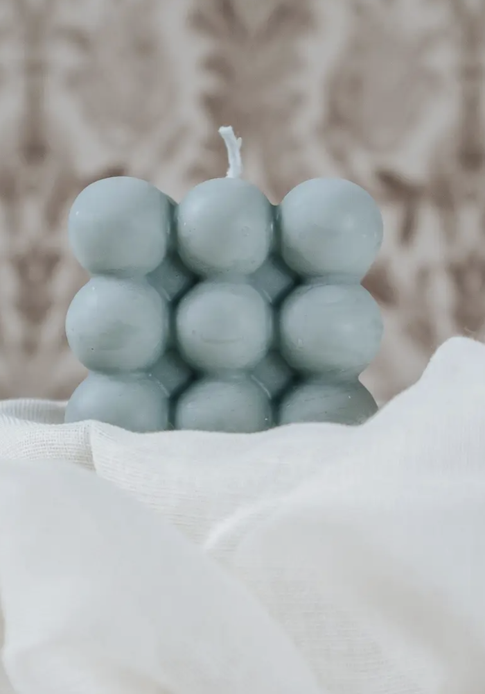 Bubble - Pillar Candle - Blue