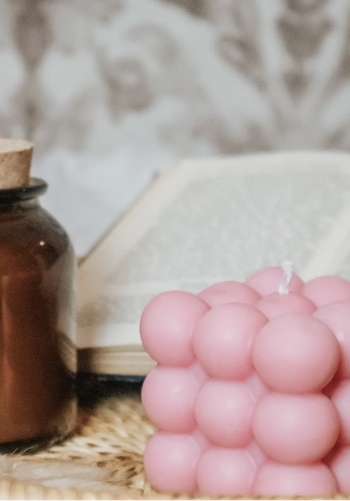 Bubble - Pillar Candle - Pink