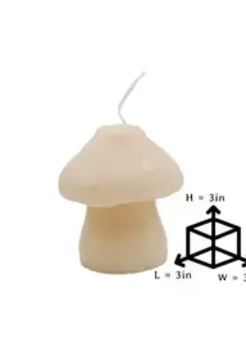 A Pleasant Thought Mushroom Candle - Pillar - Regular - White with Gold Spots