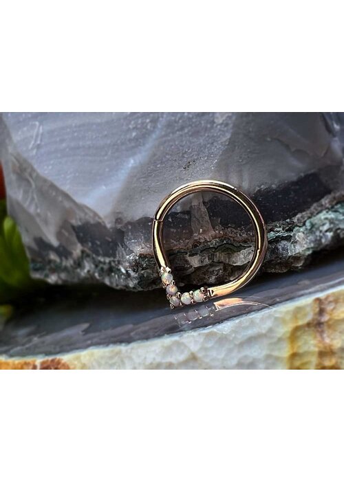 Tawapa Tawapa Apex Rose Gold White Opal 18g Seam Ring 5/16"