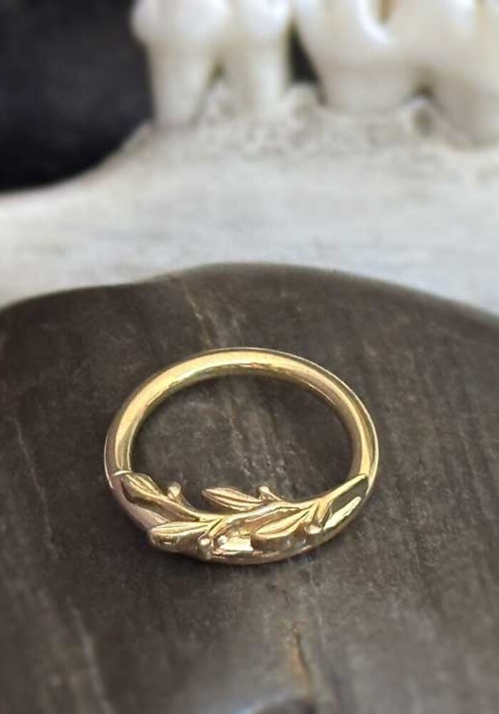 BVLA Amity Yellow Gold 16g 3/8" Seam Ring (Branch Curves to Right)