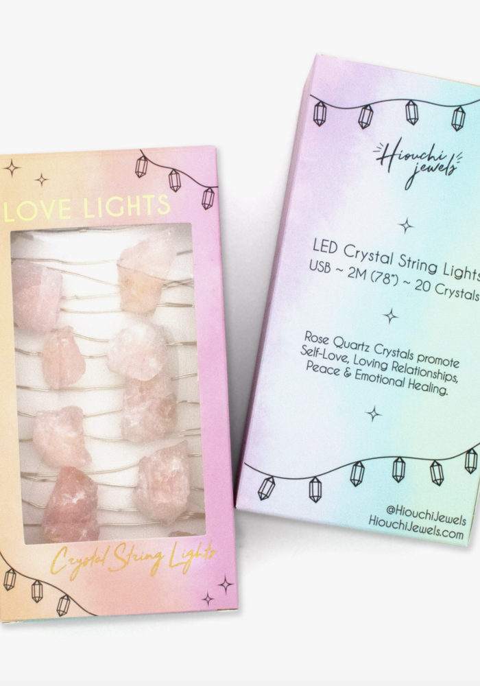 Love Lights - Crystal String Lights - Rose Quartz