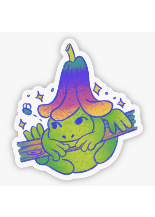 Big Moods Happy Frog & Flower Face Sticker