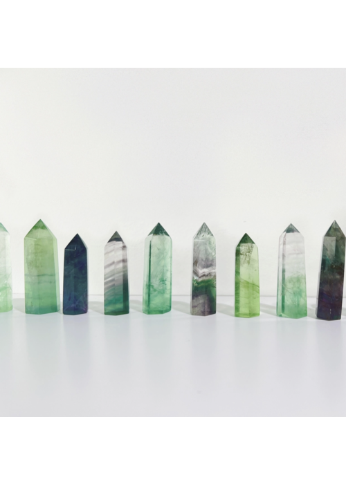 Sow the Magic Natural Green Fluorite Quartz Crystal Point