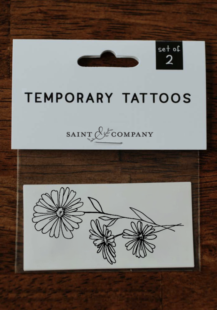 April Birth Flower - Daisy Temporary Tattoos