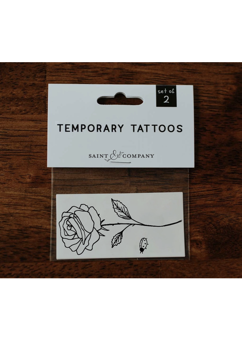 Saint & Company June Birth Flowers - Rose Temporary Tattoos