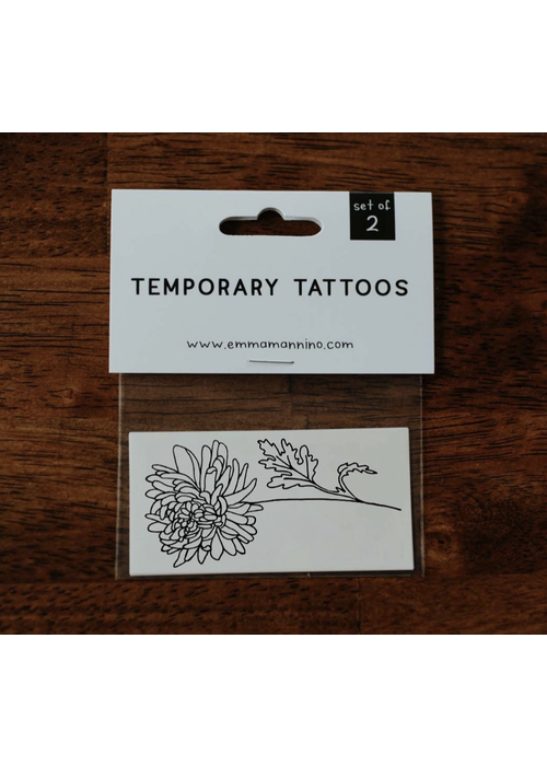 Saint & Company November Birth Flowers - Chrysanthemum Temporary Tattoos