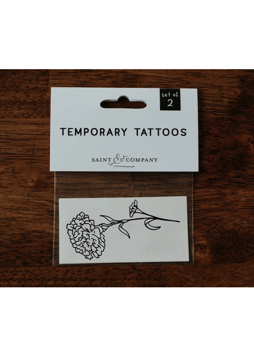 Saint & Company October Birth Flowers - Marigold Temporary Tattoos